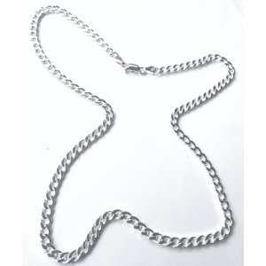 Silver Curb Chain Necklace 4mm  45-60cm 17,5-21,5g 
